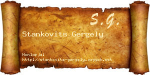 Stankovits Gergely névjegykártya